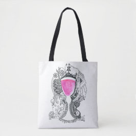 Bolsa Tote Equipe Yalta White Pink e Black Wine Cup