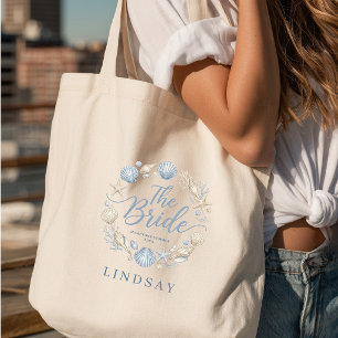 Bolsa Tote Era da Noiva! Noiva de praia elegante concha
