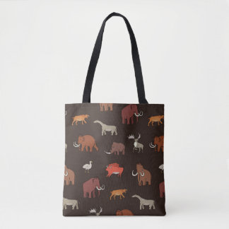 Bolsa Tote Era Mamute: Padrão Temático Pré-Histórico.
