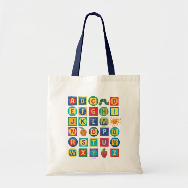 Bolsa Tote Eric Carle | Padrão de blocos alfabéticos (Frente)