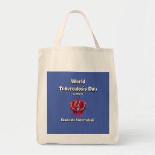 Bolsa Tote Erradicar Tuberculose. Dia Mundial da TB 24 de mar