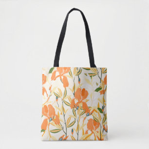 Bolsa Tote Erris de laranja: padrão floral uniforme