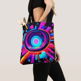 Bolsa Tote Erupção de Neon: Energia Abstrata