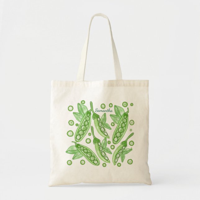 Bolsa Tote Ervilhas vegetais (Frente)