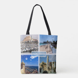 Bolsa Tote ES Alicante - Skyline - praia de Postiguet - Expli