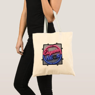 Bolsa Tote Esageroma Neon - Design Retro Synthwave dos Anos 8