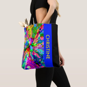 Bolsa Tote Esboço de arte fantasiosa - Abstrato Neon Shift 1