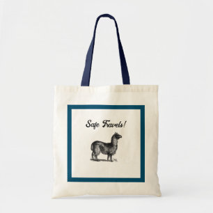 Bolsa Tote Esboço Encantador de Lhama, Desenho a Tinta de Ani