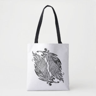 Bolsa Tote Esboço inspirado das penas 2