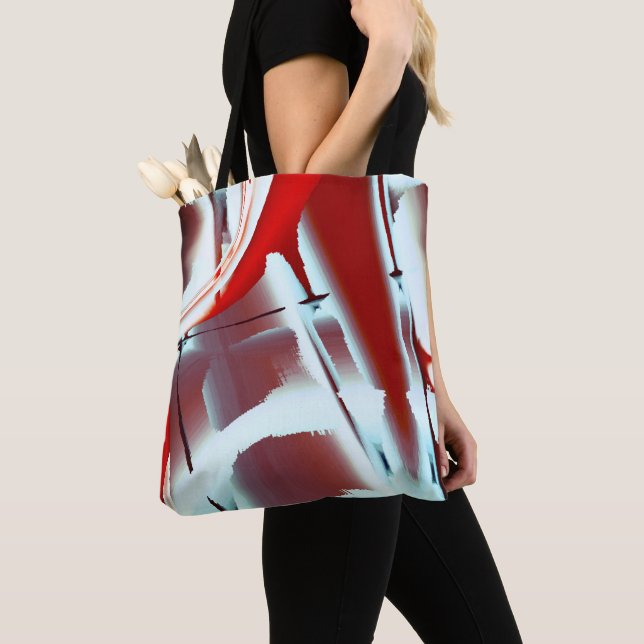 Bolsa Tote Esbranquiçado a vermelho esmagamento da ampliação  (Close Up)