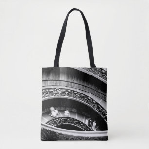Bolsa Tote Escada em espiral preta e branca
