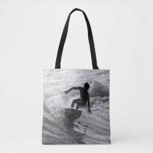 Bolsa Tote Escala De Cinza Da Onda