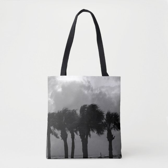 Bolsa Tote Escala de Cinza de Tempestade Tropical (Frente)