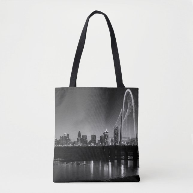 Bolsa Tote Escala de Cinza do Dawn Skyline (Frente)