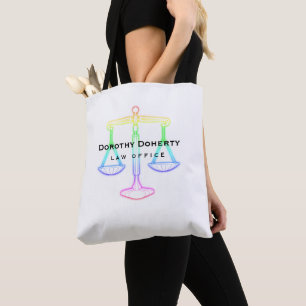 Bolsa Tote Escalas coloridas do fulgor do advogado de justiç