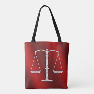 Bolsa Tote Escalas elegantes de metálico gráfico de justiç
