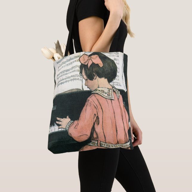 Bolsa Tote Escalas por Jessie Willcox Smith, Menina da Música (Close Up)
