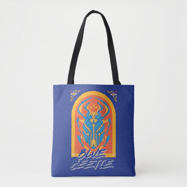 Bolsa Tote Escaravelho Azul Talavera Gráfico (Frente)
