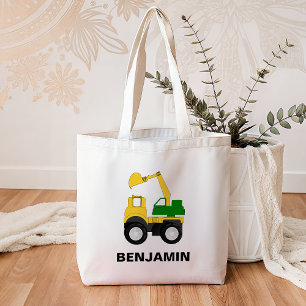 Bolsa Tote Escavadeira Construção Infantil