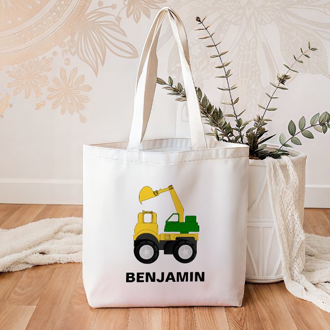 Bolsa Tote Escavadeira Construção Infantil (Criador carregado)