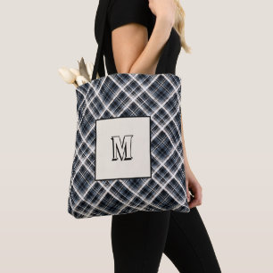 Bolsa Tote Escocês, preto e branco, xadrez, personalizado