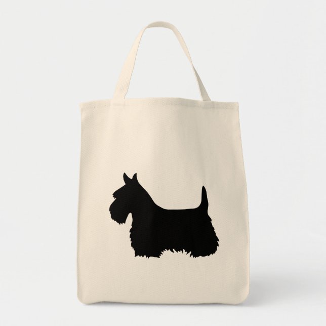 Bolsa Tote Escocês Terrier preto, silhueta (Frente)