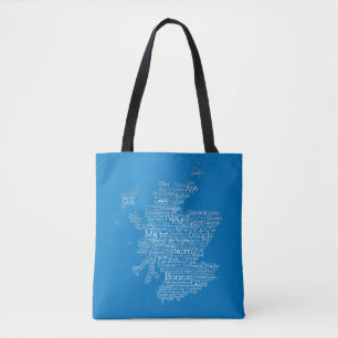 Bolsa Tote Escocesa Mapa de Toques de Palavras de Slang