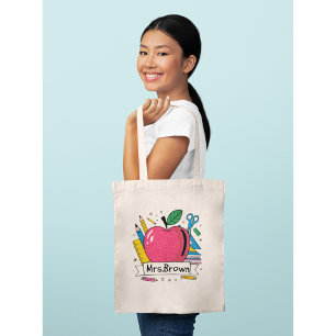 Bolsa Tote Escola Colorida Personalizada de Professores