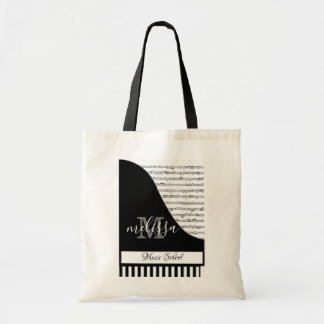 Bolsa Tote Escola de música personalizada Piano