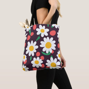 Bolsa Tote Escola de padrão botânico da Bonita Daisy Flower