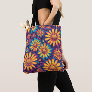 Bolsa Tote Escola de padrão botânico da Bonita Daisy Flower