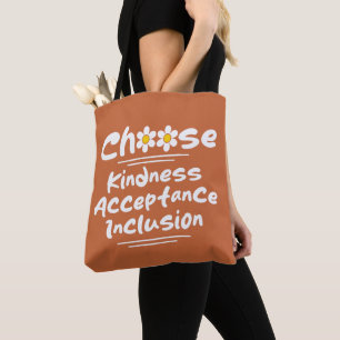 Bolsa Tote Escolha a Consciência de Inclusão de Aceitação de