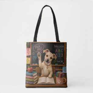 Bolsa Tote Escolha Me! Cachorro Cute da Escola Levanta Pata