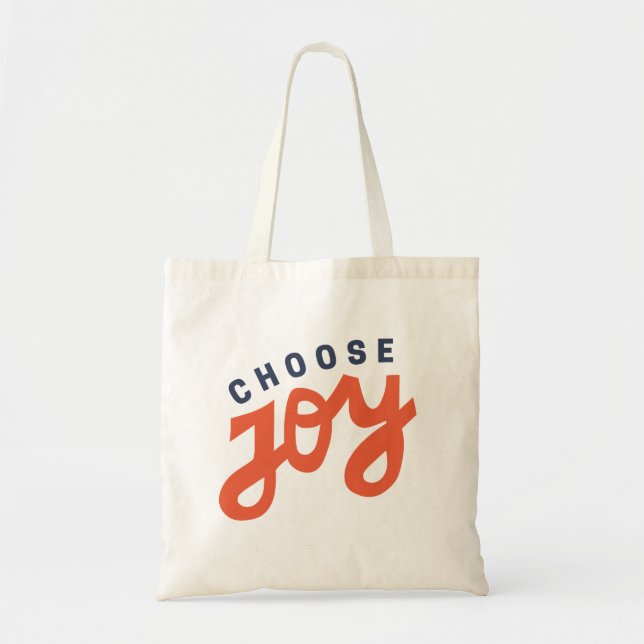 Bolsa Tote Escolha o Compro Inspiracional Retroativo de Joy (Frente)