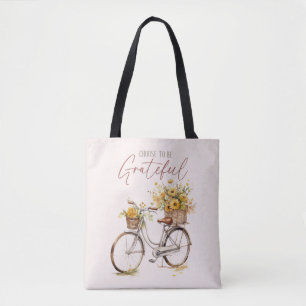 Bolsa Tote Escolha ser grata - Bicicleta e queda russa