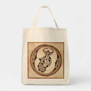 Bolsa Tote Escorpião-Cobra-Peixes de Mimbres