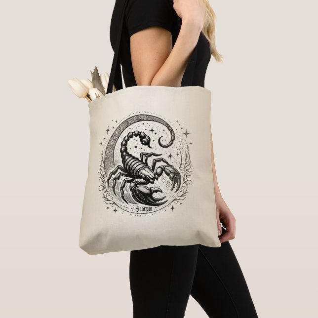 Bolsa Tote Escorpião Crescente Lua Astrologia Zodíaco Escorpi (Close Up)