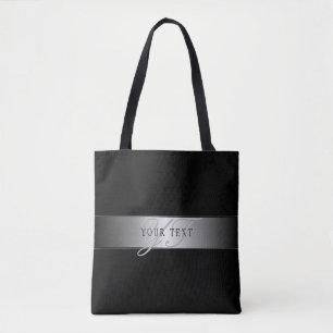 Bolsa Tote Escrevendo de Script Monograma Editável Elegante  