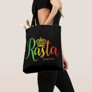 Bolsa Tote Escrita Verde Amarelo Verde Rasta Coroa Personaliz