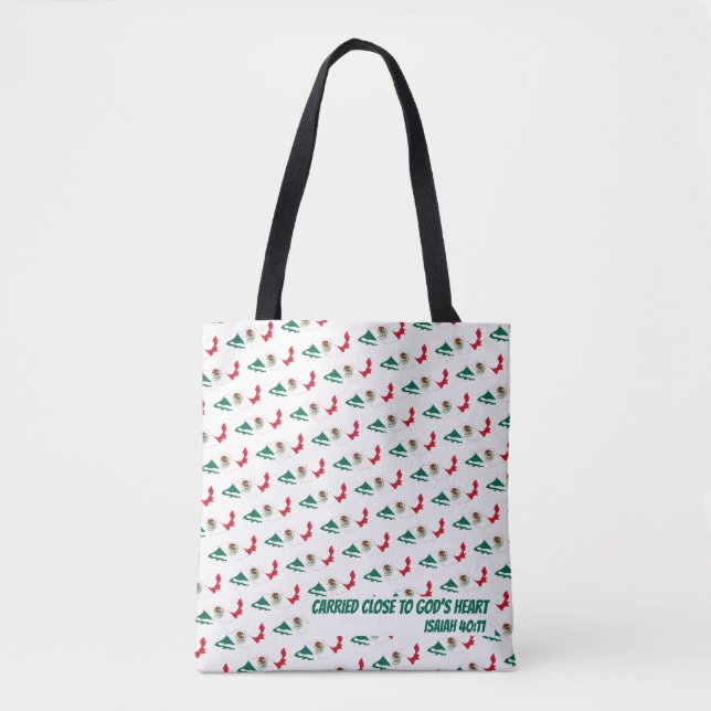 Bolsa Tote Escritura Cristã do MEXICO FLAG Isaiah (Frente)