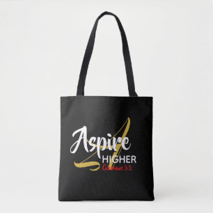 Bolsa Tote Escritura Cristã Inspiracional do MAIS ALTO ASPIRE