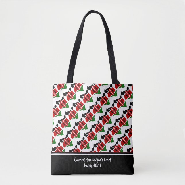 Bolsa Tote Escritura Cristã KENYA FLAG Isaiah (Frente)