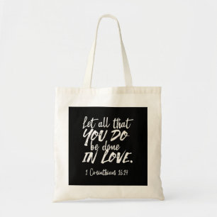 Bolsa Tote Escritura de amor inspiracional - 1 Corintianos 16