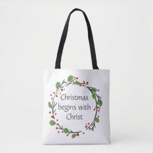 Bolsa Tote Escritura de Natal Cristã