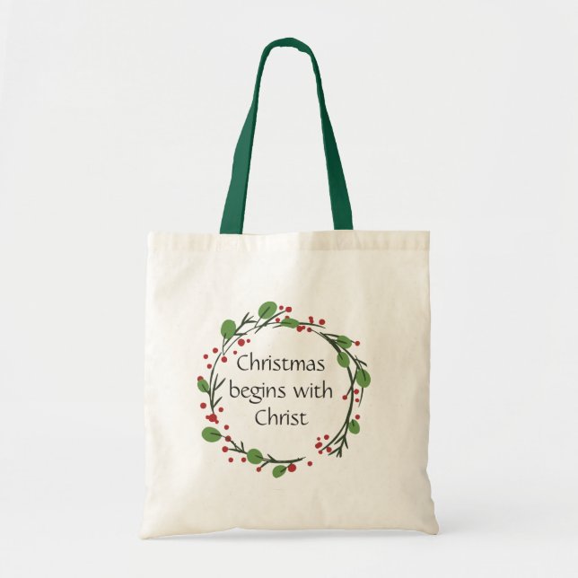 Bolsa Tote Escritura de Natal Cristã (Frente)