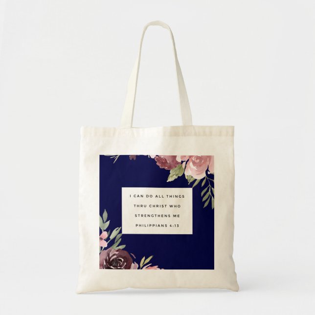 Bolsa Tote Escritura Inspiracional Cristã Verse Tote Bag (Frente)