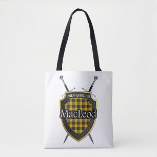 Bolsa Tote Escudo e Espadas Clan MacLeod Tartan Plaid