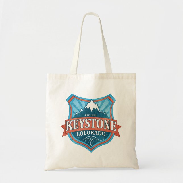 Bolsa Tote Escudo teal Keystone Colorado (Frente)