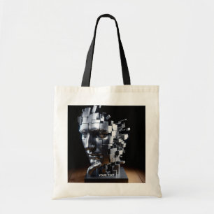 Bolsa Tote Escultura de metal com rosto bonito e fantasma