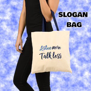 Bolsa Tote Escute mais script de marinho